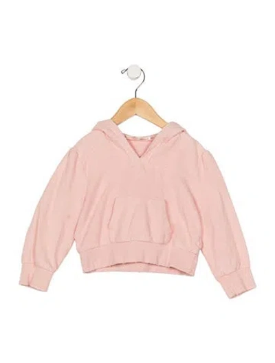 Pre-owned Loveshackfancy Babies' Toddler Girls Patch Pocket Distress Accented Hoodie In Pink