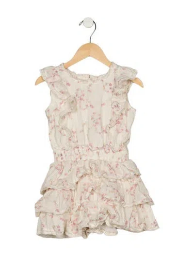 Pre-owned Loveshackfancy Babies' Toddler Girls Pattern Printed Pleated Dress In Neutral