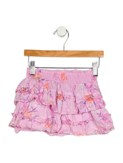 Pre-owned Loveshackfancy Babies' Toddler Girls Pattern Printed Ruffled Skirt In Purple