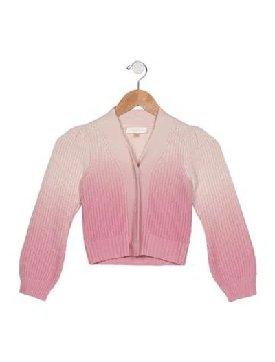 Pre-owned Loveshackfancy Babies' Toddler Girls Pattern Printed Wool Sweater In Pink