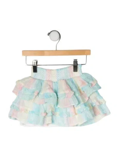 Pre-owned Loveshackfancy Babies' Toddler Girls' Patterned Mini Skirt In Blue