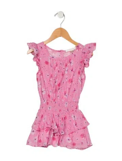 Pre-owned Loveshackfancy Babies' Toddler Girls Pleated Pattern Printed Dress In Pink