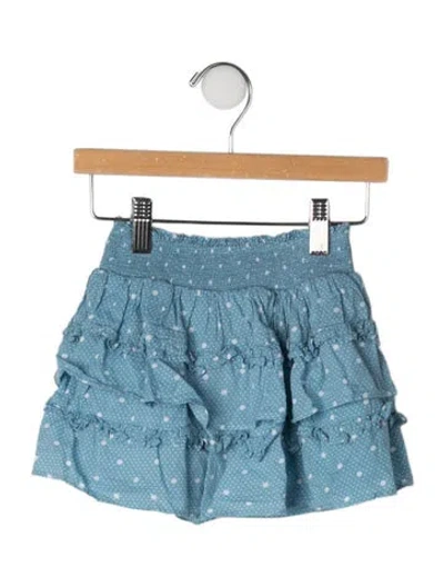 Pre-owned Loveshackfancy Babies' Toddler Girls' " Polka Dot " Printed Mini Skirt In Blue