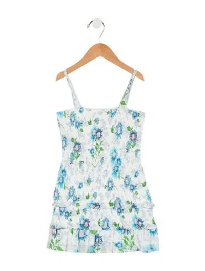 Pre-owned Loveshackfancy Babies' Toddler Girls' Printed Ruffled Dress In White