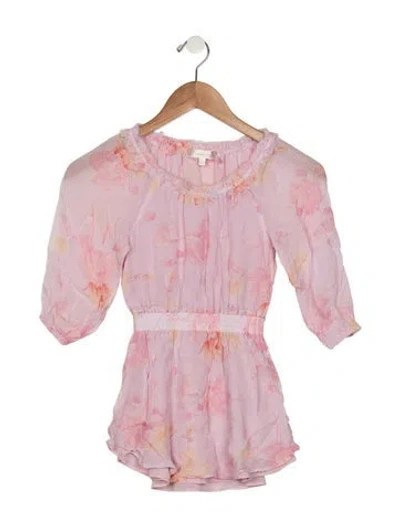 Pre-owned Loveshackfancy Babies' Toddler Girls' Printed Short Sleeve Dress In Pink