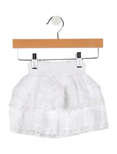 Pre-owned Loveshackfancy Babies' Toddler Girls' Ruffled Lace Trim Skirt W/tags In White