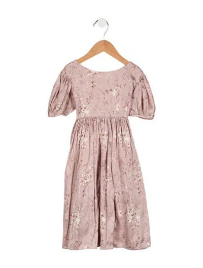 Pre-owned Loveshackfancy Babies' Toddler Girls' Silk Pleated Dress In Pink