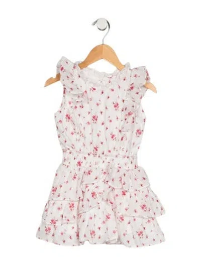 Pre-owned Loveshackfancy Babies' Toddler Girls Sleeveless Floral Dress In White