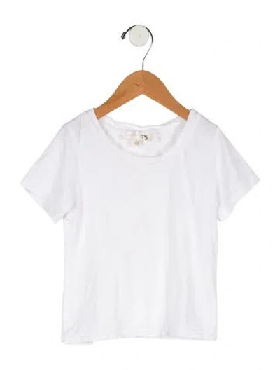 Pre-owned Loveshackfancy Babies' Toddler Girls' Solid Short Sleeve Top In White