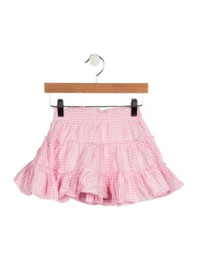 Pre-owned Loveshackfancy Babies' Toddlers Girls' Patterned Ruffled Skirt In Pink
