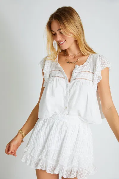 Loveshackfancy Toya Skirt White