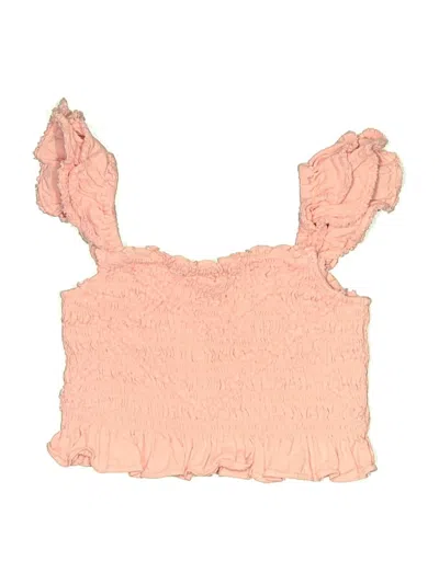 Pre-owned Loveshackfancy Kids' Tube Top Pink Ruffles Neckline Tops
