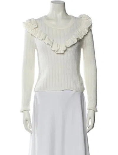 Pre-owned Loveshackfancy Turtleneck Sweater In White