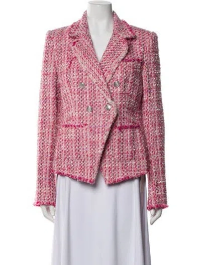 Pre-owned Loveshackfancy Tweed Pattern Blazer W/ Tags In Pink
