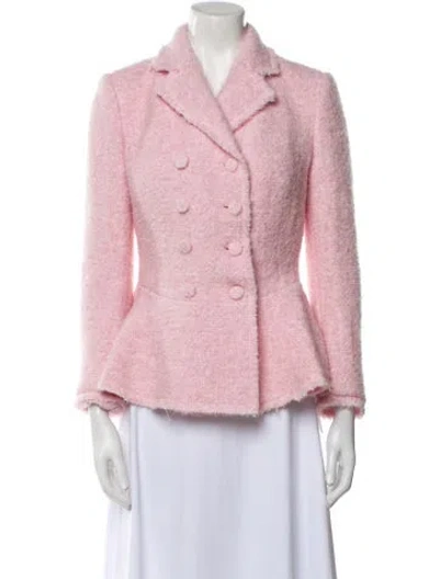 Pre-owned Loveshackfancy Tweed Pattern Blazer W/ Tags In Pink