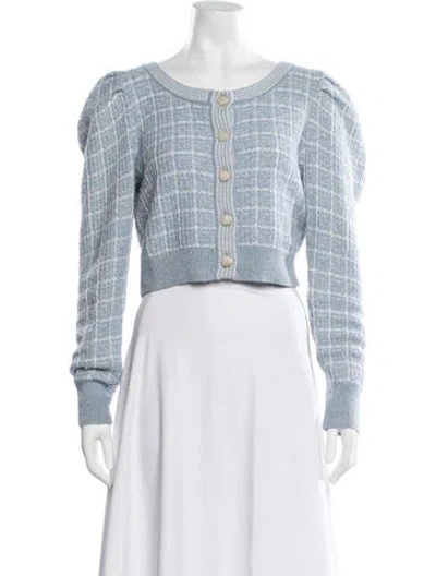 Pre-owned Loveshackfancy Tweed Pattern Crew Neck Sweater In Multi