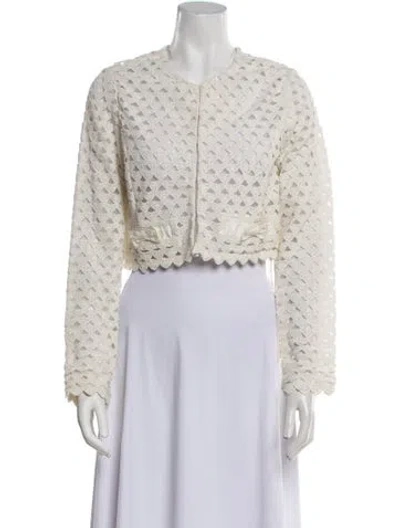 Pre-owned Loveshackfancy Tweed Pattern Evening Jacket W/ Tags In Neutral