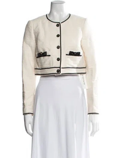 Pre-owned Loveshackfancy Tweed Pattern Jacket W/ Tags In Neutral