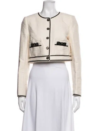Pre-owned Loveshackfancy Tweed Pattern Jacket W/ Tags In Neutrals