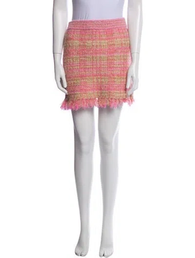 Pre-owned Loveshackfancy Tweed Pattern Knee-length Skirt