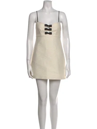 Pre-owned Loveshackfancy Tweed Pattern Mini Dress In Pink