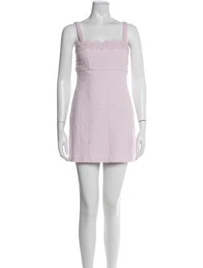 Pre-owned Loveshackfancy Tweed Pattern Mini Dress In Pink