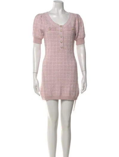 Pre-owned Loveshackfancy Tweed Pattern Mini Dress W/ Tags