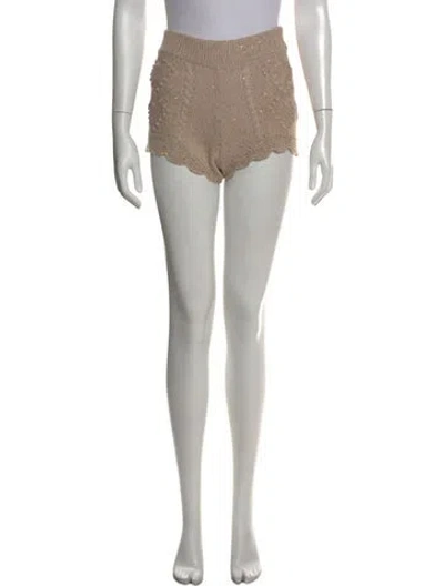 Pre-owned Loveshackfancy Tweed Pattern Mini Shorts In Neutral