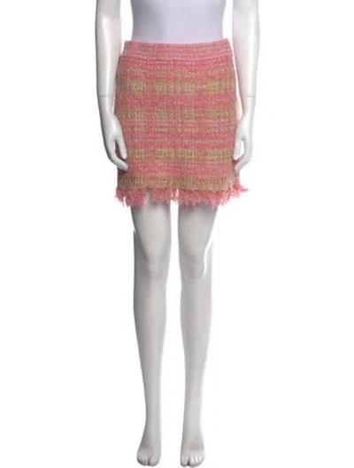 Pre-owned Loveshackfancy Tweed Pattern Mini Skirt