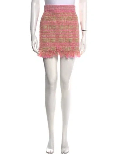 Pre-owned Loveshackfancy Tweed Pattern Mini Skirt