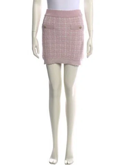 Pre-owned Loveshackfancy Tweed Pattern Mini Skirt