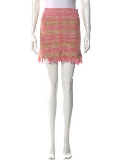 Pre-owned Loveshackfancy Tweed Pattern Mini Skirt