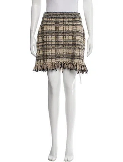 Pre-owned Loveshackfancy Tweed Pattern Mini Skirt In Multi