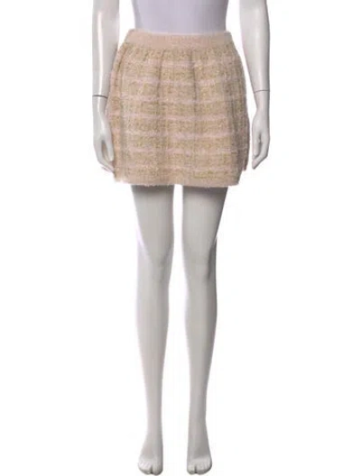 Pre-owned Loveshackfancy Tweed Pattern Mini Skirt In Multi