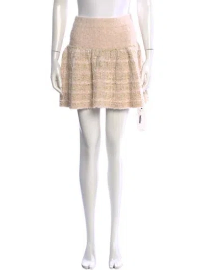 Pre-owned Loveshackfancy Tweed Pattern Mini Skirt In Pink