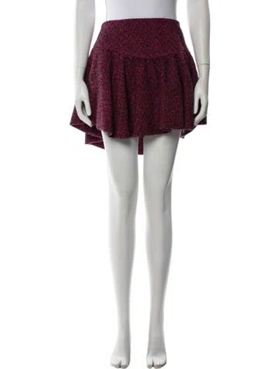 Pre-owned Loveshackfancy Tweed Pattern Mini Skirt In Pink