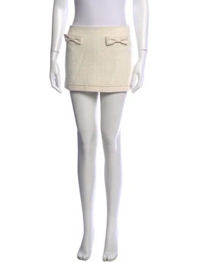 Pre-owned Loveshackfancy Tweed Pattern Mini Skirt W/ Tags In Neutrals