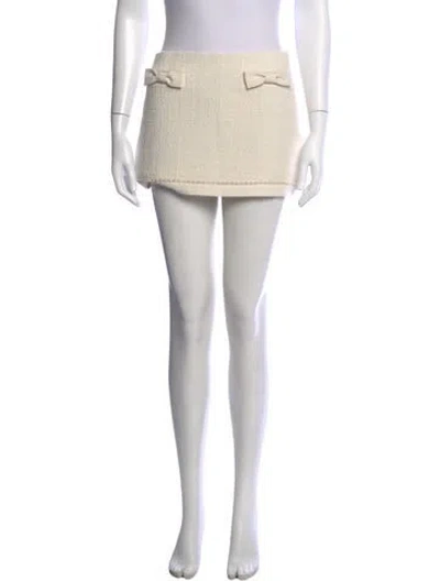 Pre-owned Loveshackfancy Tweed Pattern Mini Skirt W/ Tags In Neutrals