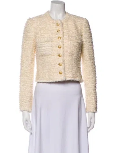 Pre-owned Loveshackfancy Tweed Tweed Pattern Evening Jacket In Neutral