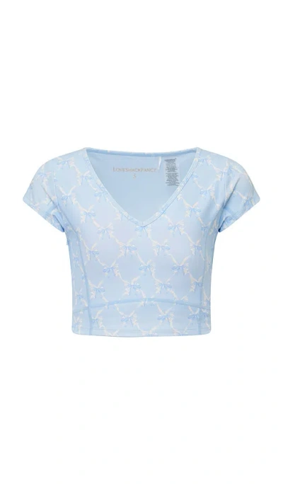 Loveshackfancy Tween Cherrily Top In Blue