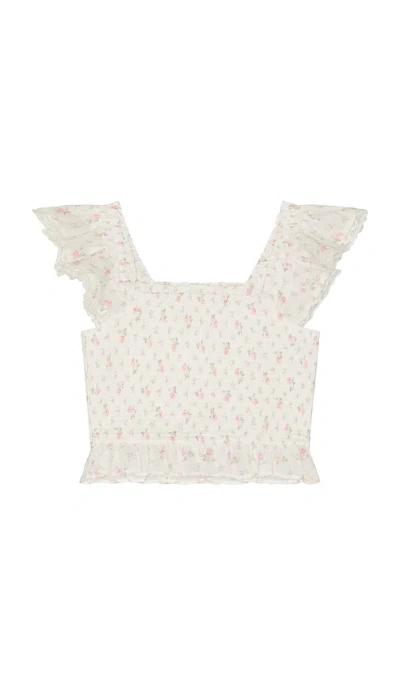 Loveshackfancy Tween Jeanna Top In Neutral