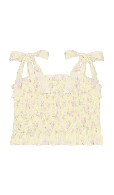 Loveshackfancy Tween Merrinelle Top In Yellow