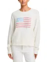 Loveshackfancy Ty Flag Cotton Pullover Sweater In Pop Rocket In White