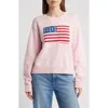 Loveshackfancy Ty Intarsia Flag Cotton Crewneck Sweater