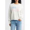Loveshackfancy Ty Flag Cotton Pullover Sweater In Pop Rocket In White