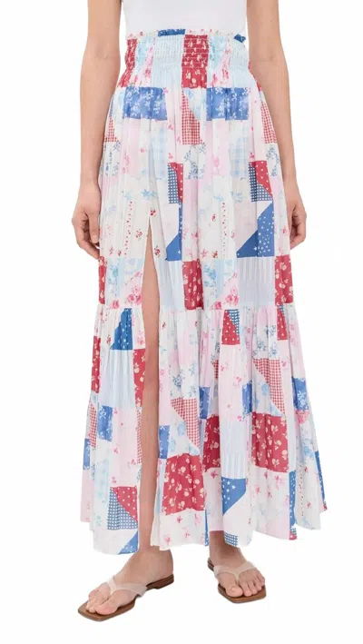 Loveshackfancy Umber Skirt In Blueberry Sundae In Multi
