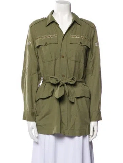 Pre-owned Loveshackfancy Utility Jacket In Green