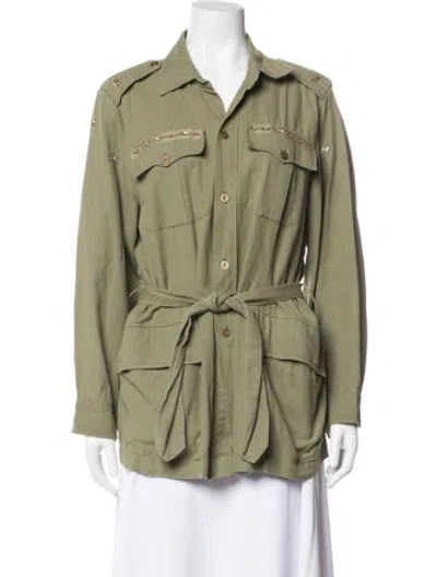 Pre-owned Loveshackfancy Utility Jacket In Green
