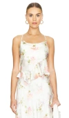 Loveshackfancy Valetta Silk Wrap Cami In White