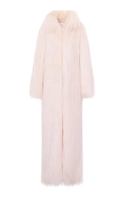 Loveshackfancy Valia Faux Fur Coat In Ivory